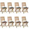 Image de Chaises Pliables De Jardin Lot De 8 Avec Coussins Bois D'acacia Vidaxl