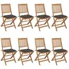 Image de Chaises Pliables De Jardin Lot De 8 Avec Coussins Bois D'acacia Vidaxl