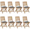 Image de Chaises Pliables De Jardin Lot De 8 Avec Coussins Bois D'acacia Vidaxl