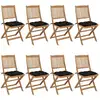 Image de Chaises Pliables De Jardin Lot De 8 Avec Coussins Bois D'acacia Vidaxl