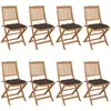 Image de Chaises Pliables De Jardin Lot De 8 Avec Coussins Bois D'acacia Vidaxl