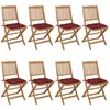 Image de Chaises Pliables De Jardin Lot De 8 Avec Coussins Bois D'acacia Vidaxl