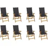 Image de vidaXL Lot de 8 Chaises Pliables de Jardin avec Coussins Sièges de Terrasse Chaises de Salle à Manger Meubles de Patio 3075054