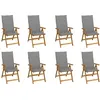 Image de Chaises Pliables De Jardin Avec Coussins Lot De 8 Bois D'acacia Vidaxl