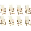 Image de Chaises Pliables De Jardin Avec Coussins Lot De 8 Bois D'acacia Vidaxl