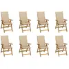 Image de Chaises Pliables De Jardin Avec Coussins Lot De 8 Bois D'acacia Vidaxl