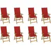 Image de Chaises Pliantes Avec Coussins, 8 Pièces, En Bois D'acacia Massif Vidaxl
