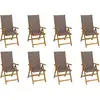 Image de Chaises Pliables De Jardin Avec Coussins Lot De 8 Bois D'acacia Vidaxl