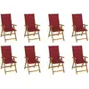 Image de Chaises Pliables De Jardin Avec Coussins Lot De 8 Bois D'acacia Vidaxl