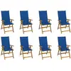 Image de Chaises Pliables De Jardin Avec Coussins Lot De 8 Bois D'acacia Vidaxl