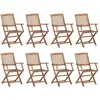 Image de Chaises Pliables D'extérieur Lot De 8 Bois D'acacia Solide Vidaxl