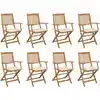 Image de Chaises Pliables D'extérieur Et Coussins Lot De 8 Bois D'acacia Vidaxl