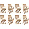 Image de Chaises Pliables D'extérieur Et Coussins Lot De 8 Bois D'acacia Vidaxl