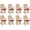 Image de Chaises Pliables D'extérieur Et Coussins Lot De 8 Bois D'acacia Vidaxl