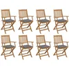 Image de Chaises Pliables D'extérieur Et Coussins Lot De 8 Bois D'acacia Vidaxl