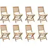 Image de Chaises Pliables D'extérieur Et Coussins Lot De 8 Bois D'acacia Vidaxl