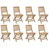 Image de Chaises Pliables D'extérieur Et Coussins Lot De 8 Bois D'acacia Vidaxl