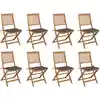 Image de Chaises Pliables D'extérieur Et Coussins Lot De 8 Bois D'acacia Vidaxl
