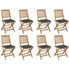 Image de Chaises Pliables D'extérieur Et Coussins Lot De 8 Bois D'acacia Vidaxl