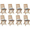 Image de Chaises Pliables D'extérieur Et Coussins Lot De 8 Bois D'acacia Vidaxl