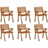 Image de Chaises De Jardin Lot De 6 Bois D'acacia Solide Vidaxl