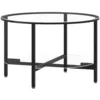 Image de Table À Thé Noir Et Transparent 70 Cm Verre Trempé Vidaxl