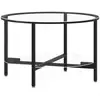 Image de Vidaxl table à thé noir et transparent 70 cm verre trempé