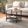 Image de Table à thé - vidaXL - Noir et transparent - Verre trempé - 70 cm - Design contemporain