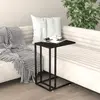 Image de Table D'appoint Pour Ordinateur Noir 50x35x65 Cm Verre Trempé Vidaxl