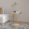 Image de Table D'appoint Doré Et Transparent 45 Cm Verre Trempé Vidaxl
