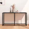 Image de Table Console Marbre Noir 140x35x75,5 Cm Verre Trempé Vidaxl
