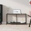 Image de vidaXL Table console Noir 140x35x755 cm Verre trempé 331695