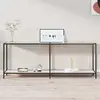 Image de Table Console Blanc 200x35x75,5 Cm Verre Trempé Vidaxl