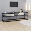 Image de Meuble Tv Transparent 140x40x40,5 Cm Verre Trempé Vidaxl
