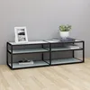 Image de vidaXL Meuble TV Marbre blanc 140 × 40 × 40.5 cm Verre trempé