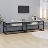 Image de Meuble Tv Marbre Blanc 160x40x40,5 Cm Verre Trempé Vidaxl