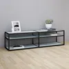 Image de vidaXL Meuble TV Marbre blanc 160 × 40 × 40.5 cm Verre trempé