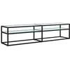 Image de Meuble Tv Marbre Blanc 180x40x40,5 Cm Verre Trempé Vidaxl