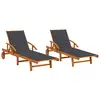 Image de Chaises Longues Lot De 2 Avec Coussins Bois D'acacia Solide Vidaxl