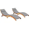 Image de Chaises Longues Lot De 2 Avec Coussins Bois D'acacia Solide Vidaxl