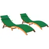 Image de Chaises Longues Lot De 2 Avec Coussins Bois D'acacia Solide Vidaxl