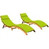 Image de Chaises Longues Lot De 2 Avec Coussins Bois D'acacia Solide Vidaxl
