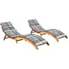 Image de Chaises Longues Lot De 2 Avec Coussins Bois D'acacia Solide Vidaxl