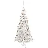 Image de Arbre De Noël Artificiel Pré-éclairé Et Boules L 240 Cm Blanc Vidaxl