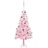 Image de Arbre De Noël Artificiel Pré-éclairé Et Boules Rose 120 Cm Pvc Vidaxl