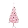Image de Arbre De Noël Artificiel Pré-éclairé Et Boules Rose 150 Cm Pvc Vidaxl
