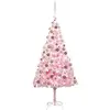 Image de Arbre De Noël Artificiel Pré-éclairé Et Boules Rose 240 Cm Pvc Vidaxl