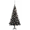Image de Arbre De Noël Artificiel Pré-éclairé Et Boules Noir 120 Cm Pvc Vidaxl