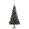 Image de Arbre De Noël Artificiel Pré-éclairé Et Boules Noir 180 Cm Pvc Vidaxl