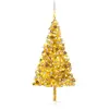 Image de Arbre De Noël Artificiel Pré-éclairé Et Boules Doré 210 Cm Pet Vidaxl